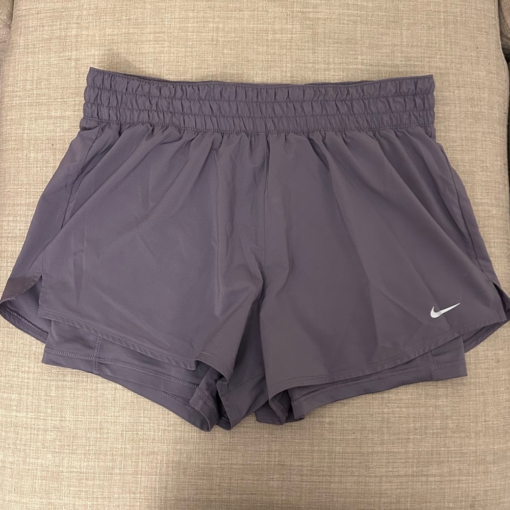 Nike Dri-Fit Purple Athletic Shorts with Compression Liner